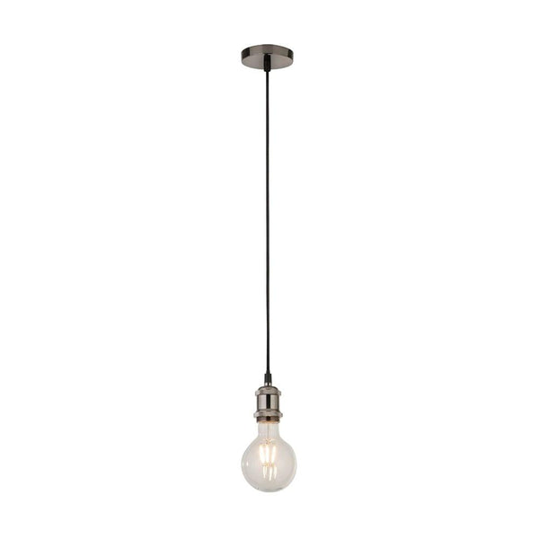 Suspensions Chrome 1 Light Cable Set Smoked Glass Pendant