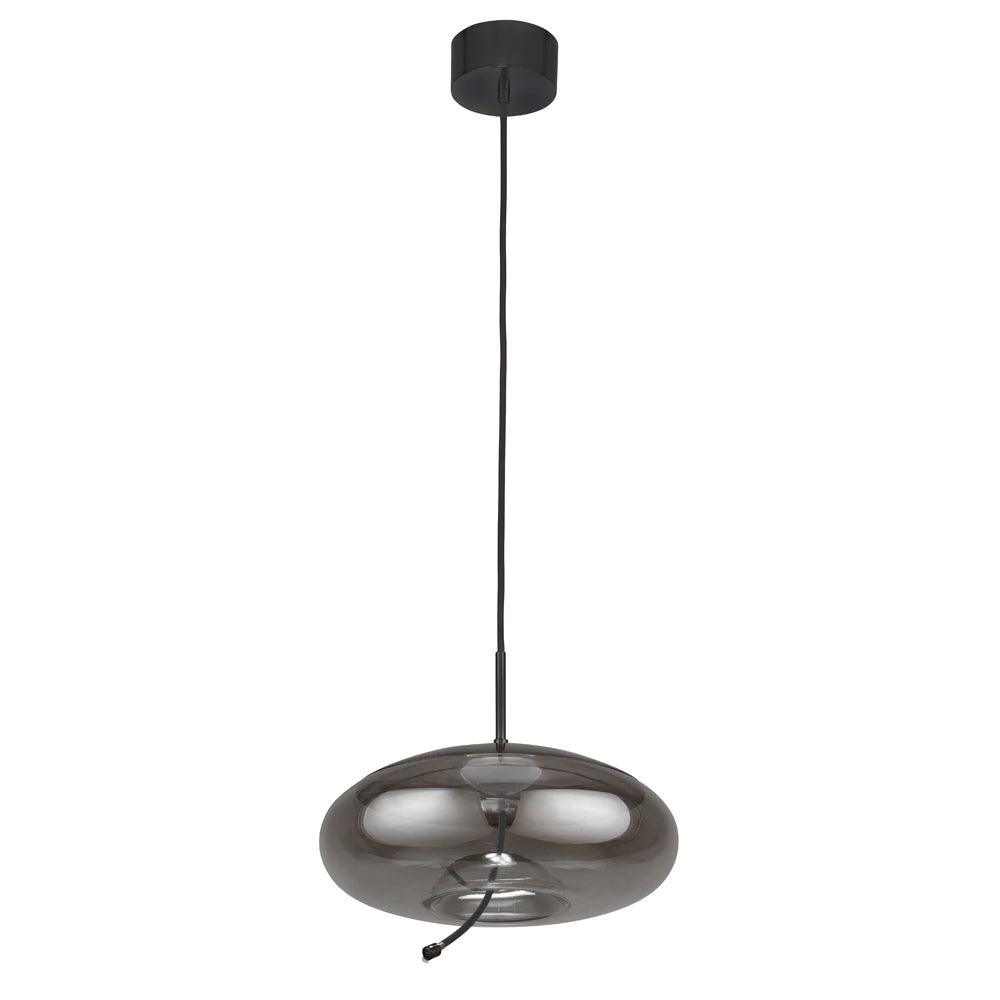 Lisbon 1 Light 6W Black And Smoked Glass LED Ceiling Pendant-Ceiling Pendant Lights-2-Tiffany Lighting Direct