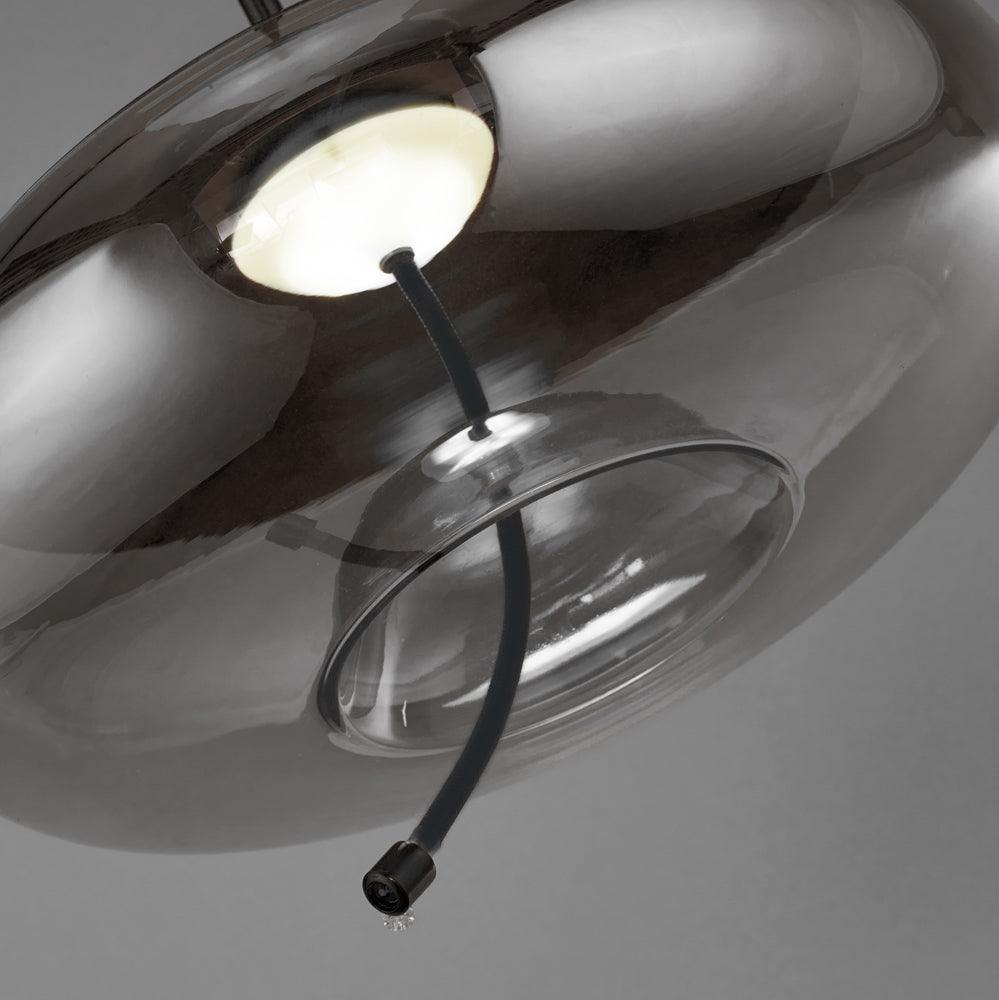 Lisbon 1 Light 6W Black And Smoked Glass LED Ceiling Pendant-Ceiling Pendant Lights-4-Tiffany Lighting Direct