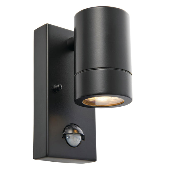 Palin PIR Sensor Black Outdoor DownLight Wall Light IP44 7W