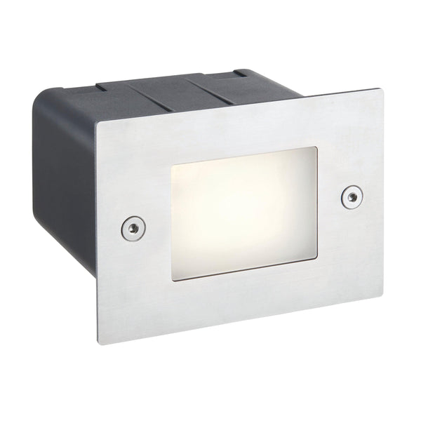 Seina Silver LED Half Brick Light IP44 2W - Cool White