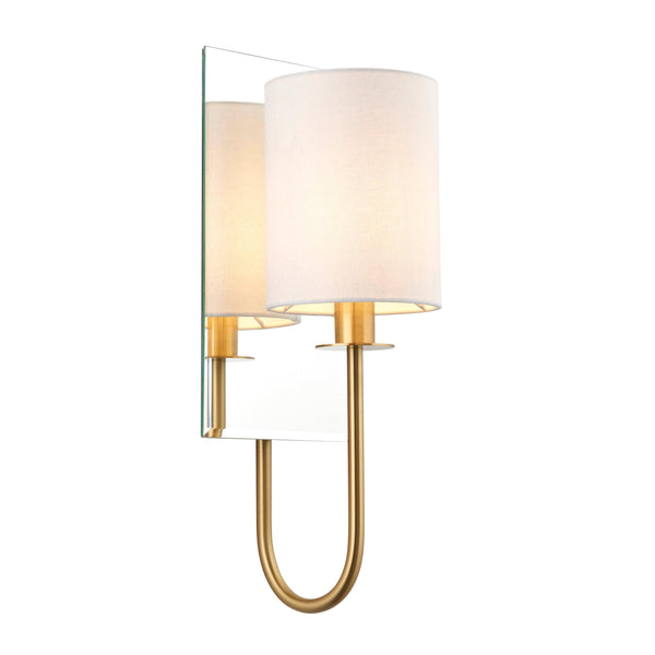 Sheena Brass Wall Light With Mirrored Glass Back image 1