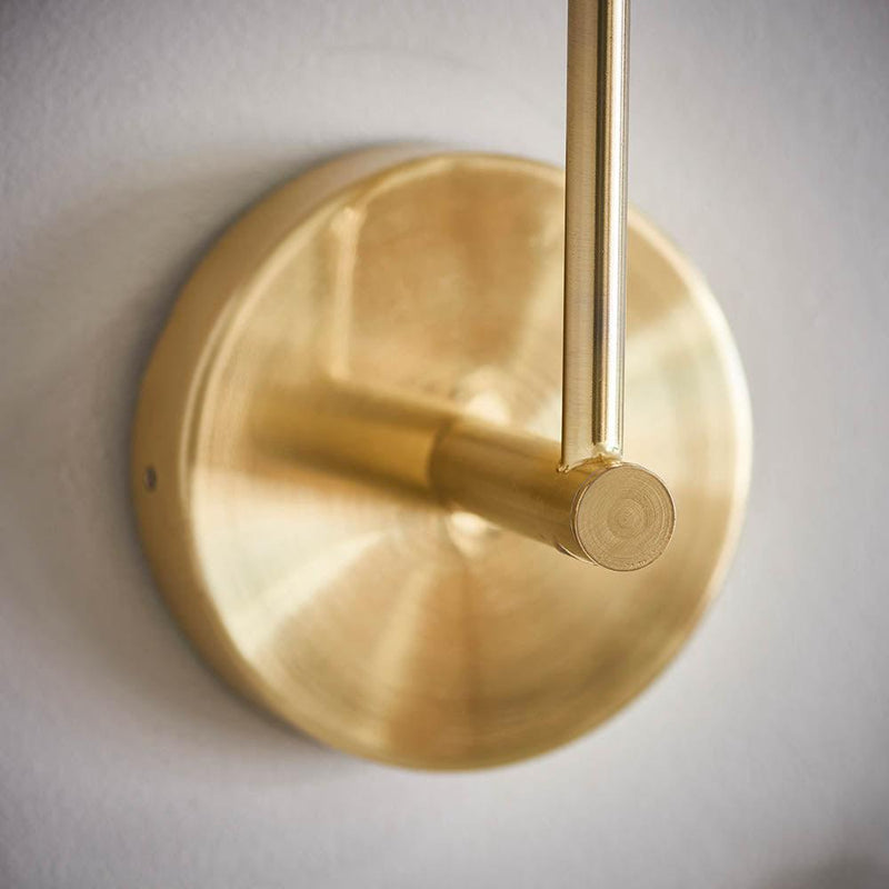 Otto Satin Brass Wall Light 75960,Endon Lighting fitting close up
