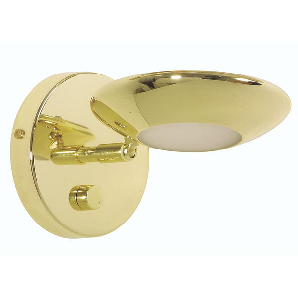 Trento Polished Brass Wall Light - Adjustable & Integrated Dimmer image 1