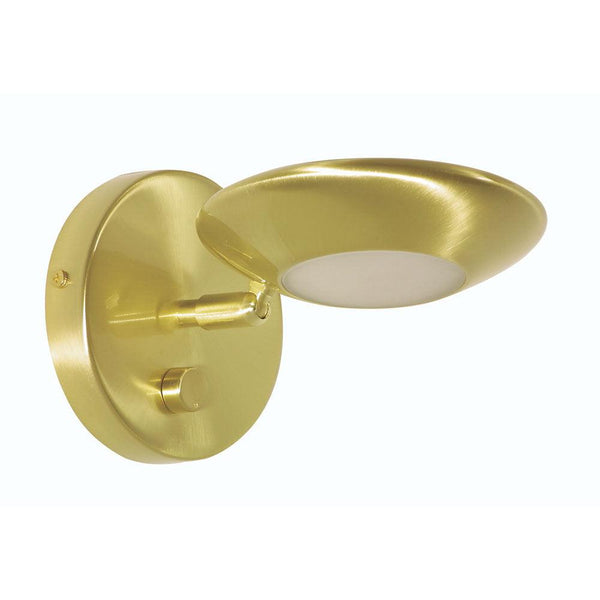 Trento Satin Brass Wall Light - Adjustable & Integrated Dimmer image 1