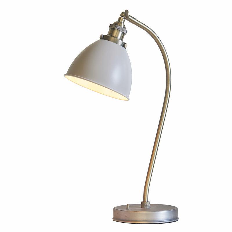 Endon Franklin Brass Desk Lamp - Taupe Shade