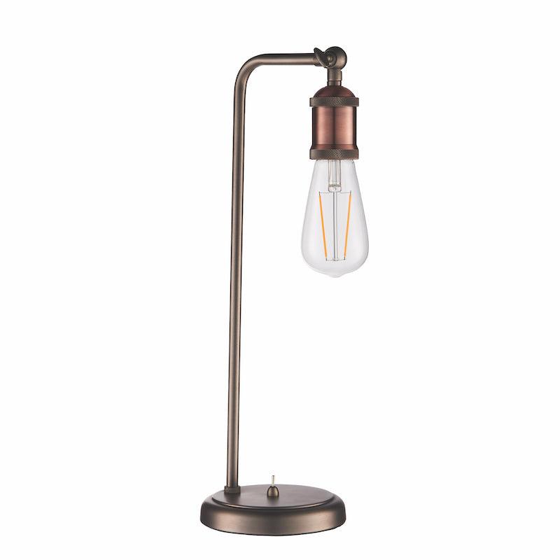 Endon Hal 1 Light Tall Antique Brass Table Lamp - Switched 8