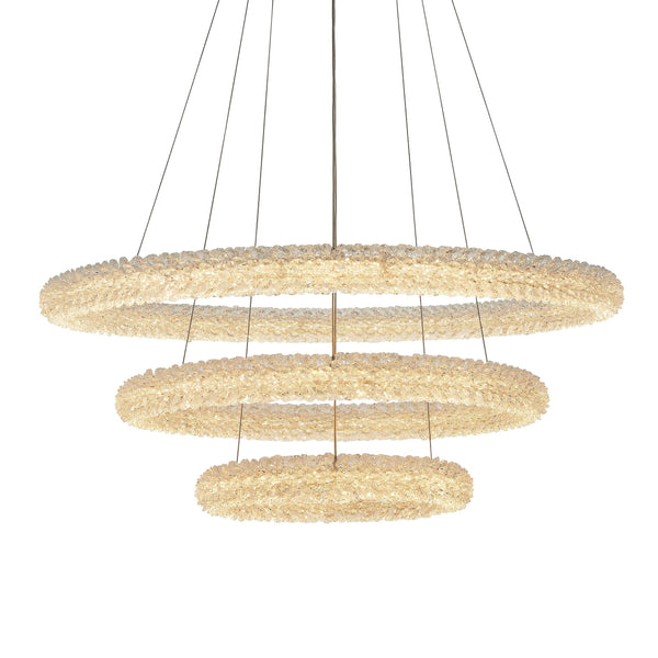 Endon Neve 3 Ring Crystal Double Hoop Light Ceiling Pendant