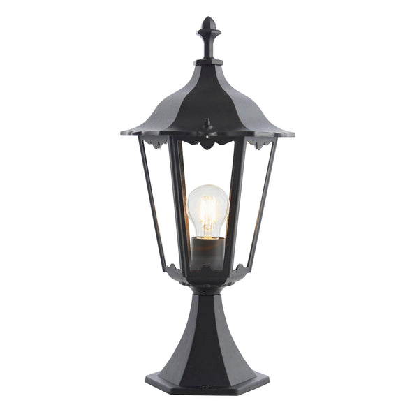 Endon Burford 1 Light Black Outdoor Pedestal Lantern