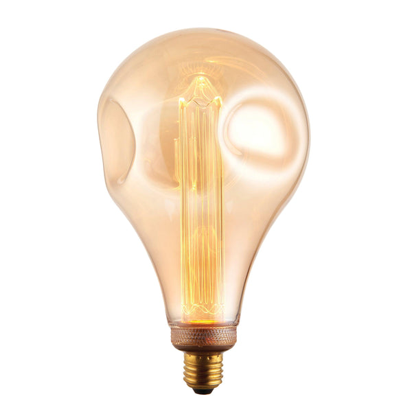 Dimple E27 Amber Globe 2.5w Decorative LED Light Bulb - 148mm