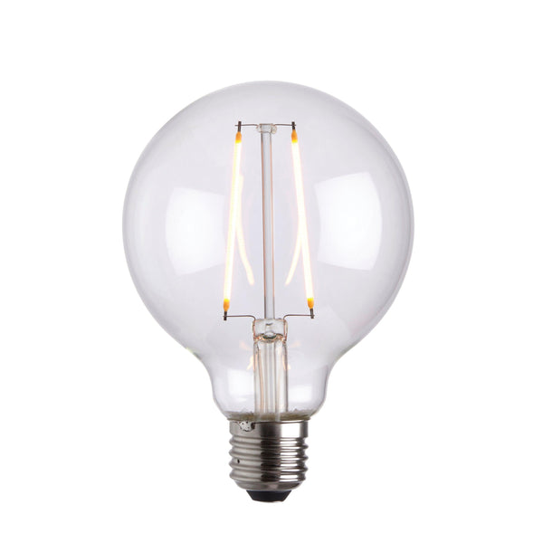 E27 Globe Filament 2w LED Dimmable Light Bulb - 95mm Dia
