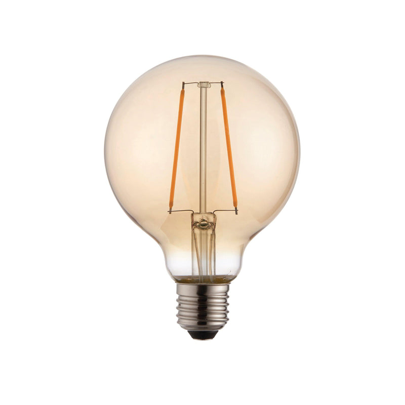 E27 LED Amber Tinted Globe Filament 2w Light Bulb