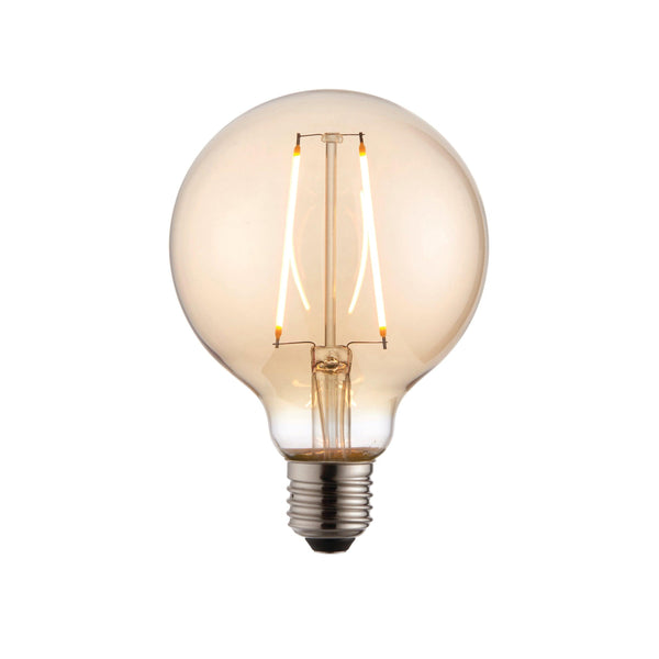 E27 LED Amber Tinted Globe Filament 2w Light Bulb