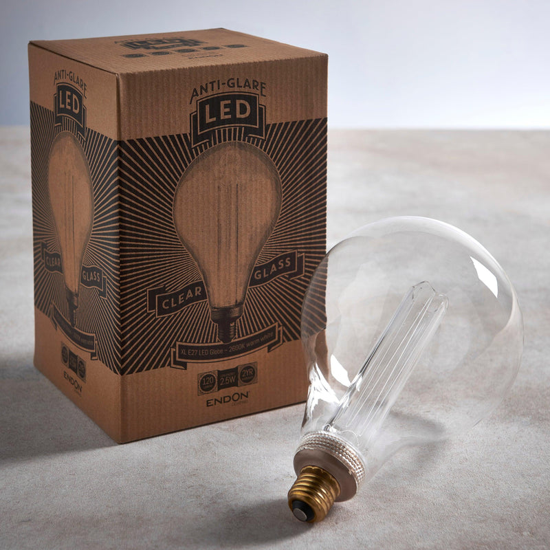 XL Dimple E27 Clear Globe Decorative LED 2.5w Light Bulb