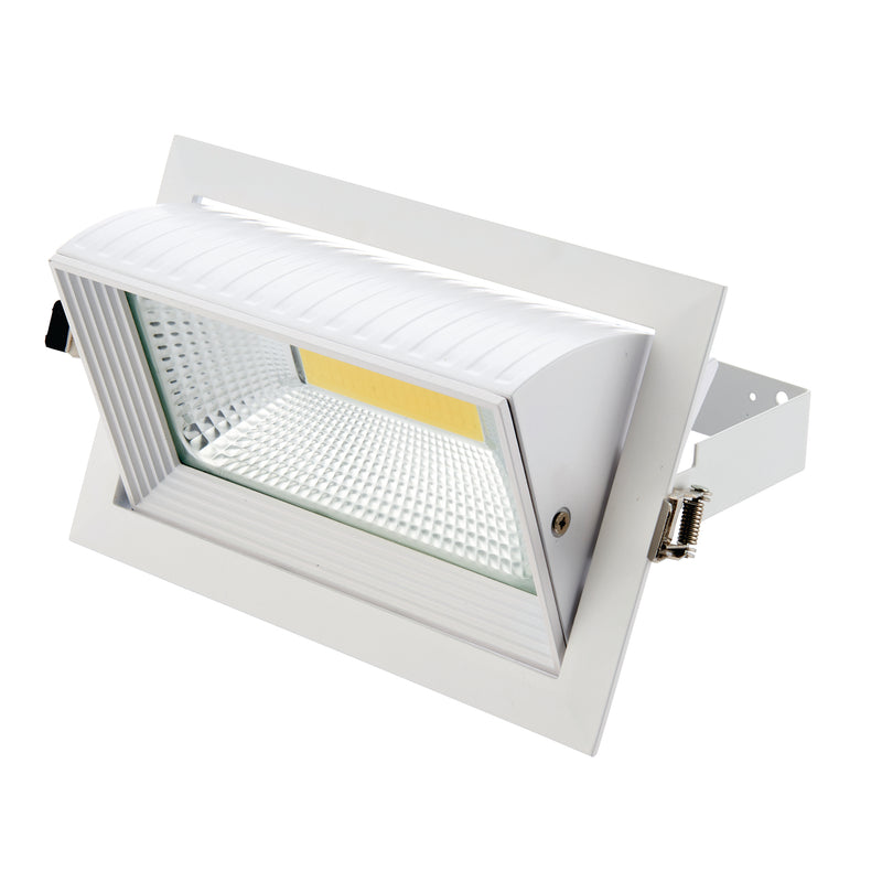 Axial Rectangular White Adjustable Recessed Downlight 35W
