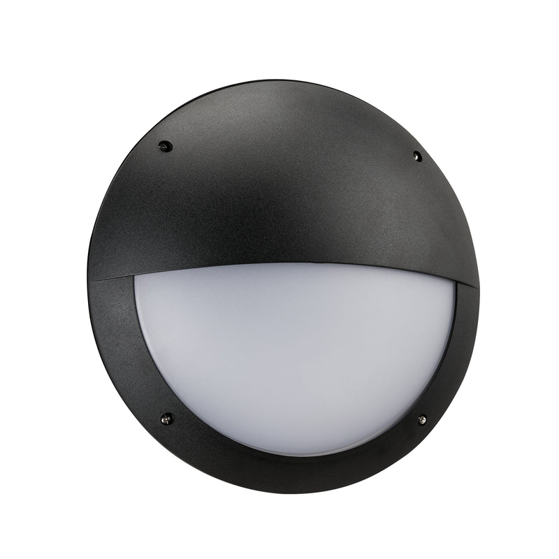 Seran Eyelid Black Bulkhead Light with Microwave Sensor IP65 12W