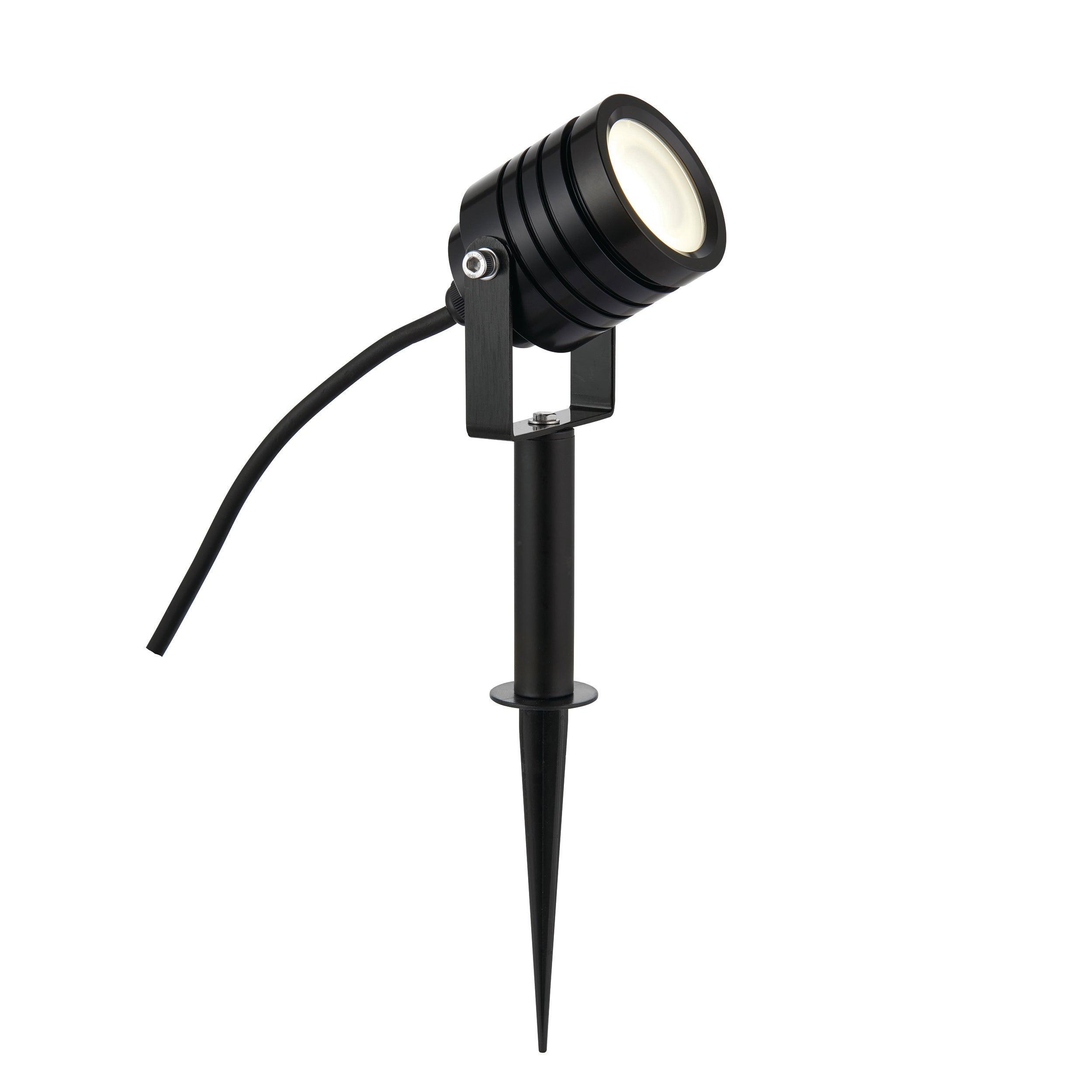 luminatra black garden spike light ip65 4wby saxby lighting