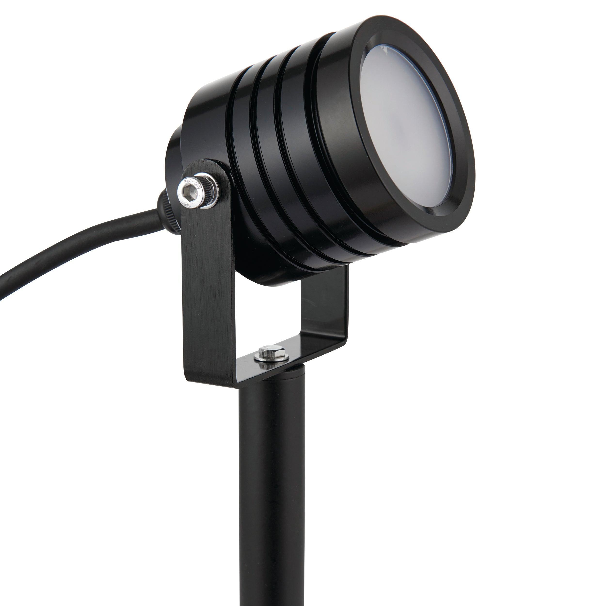 luminatra black garden spike light ip65 4w by saxby lighting, close up image 63
