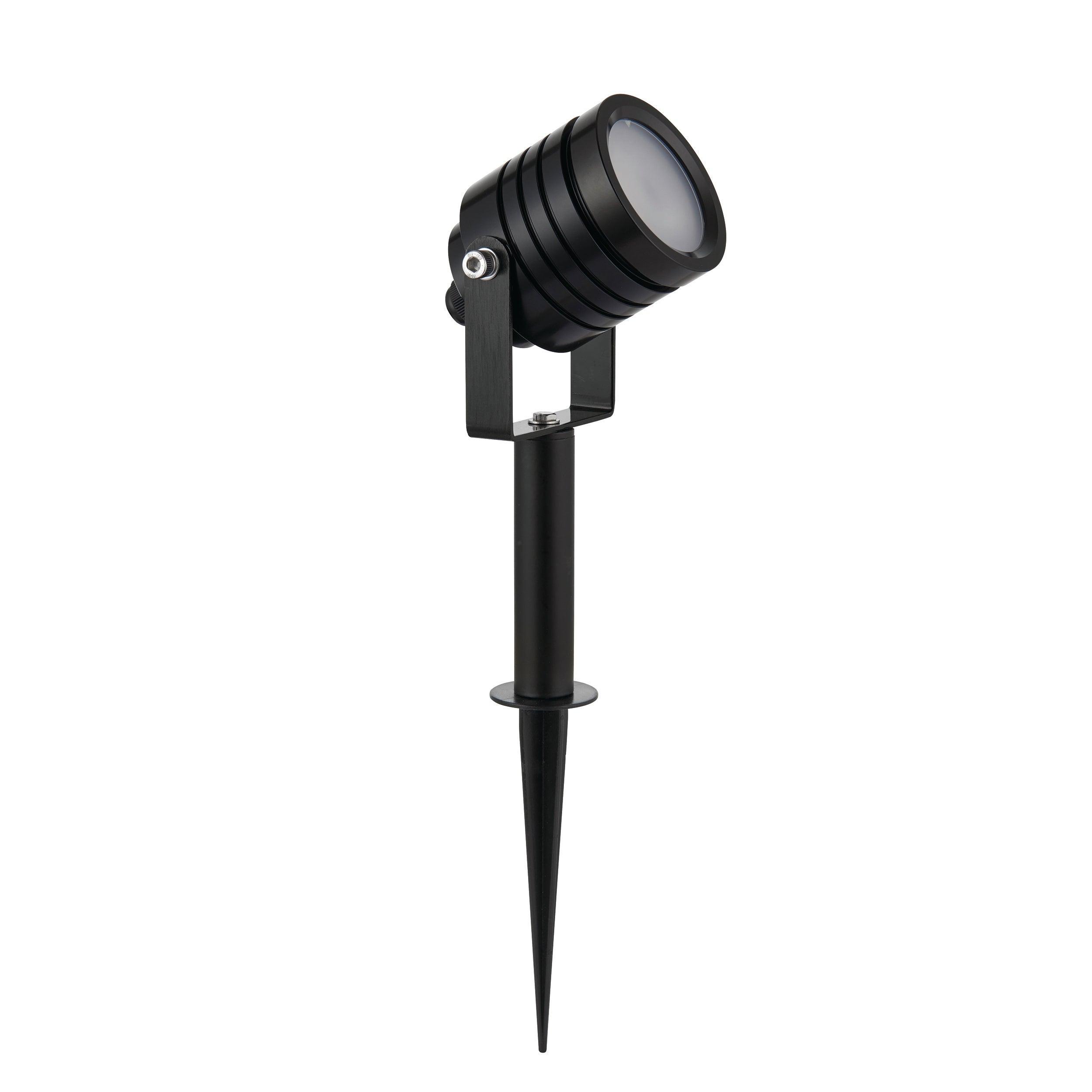 luminatra black garden spike light ip65 4w by saxby lighting, close up image 51