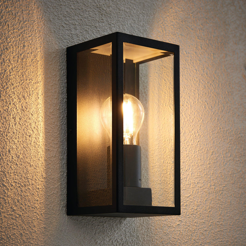 Breton Black Outdoor Wall Light IP44 28W