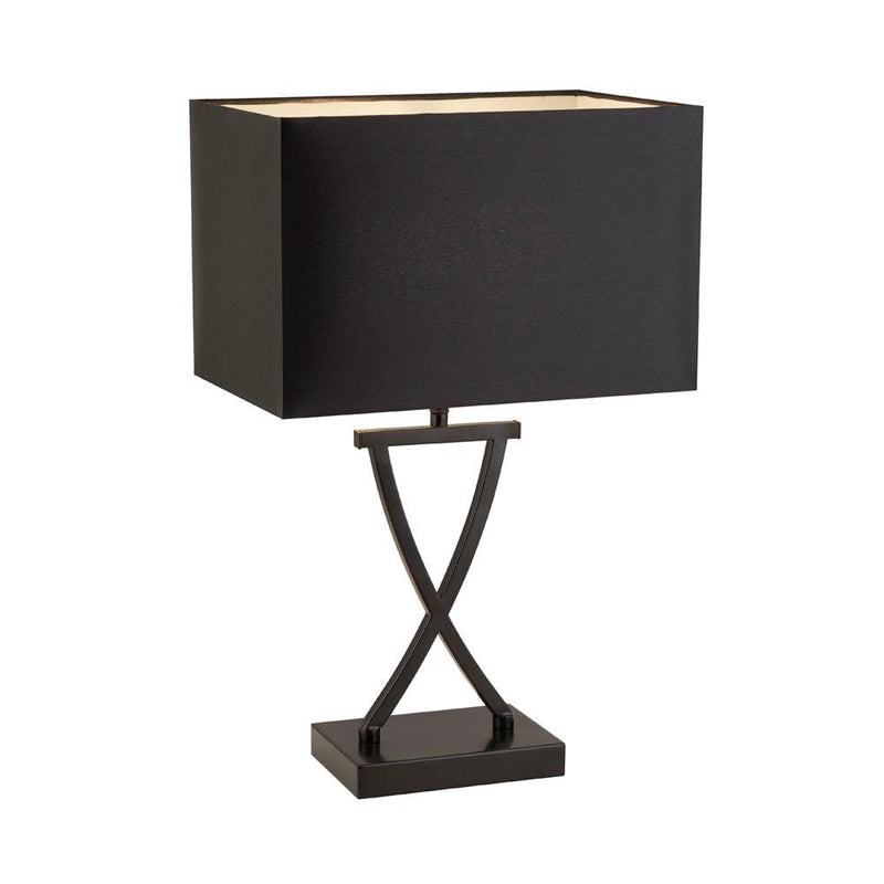 Searchlight Club Black Table Lamp - Black Rectangle Shade 1