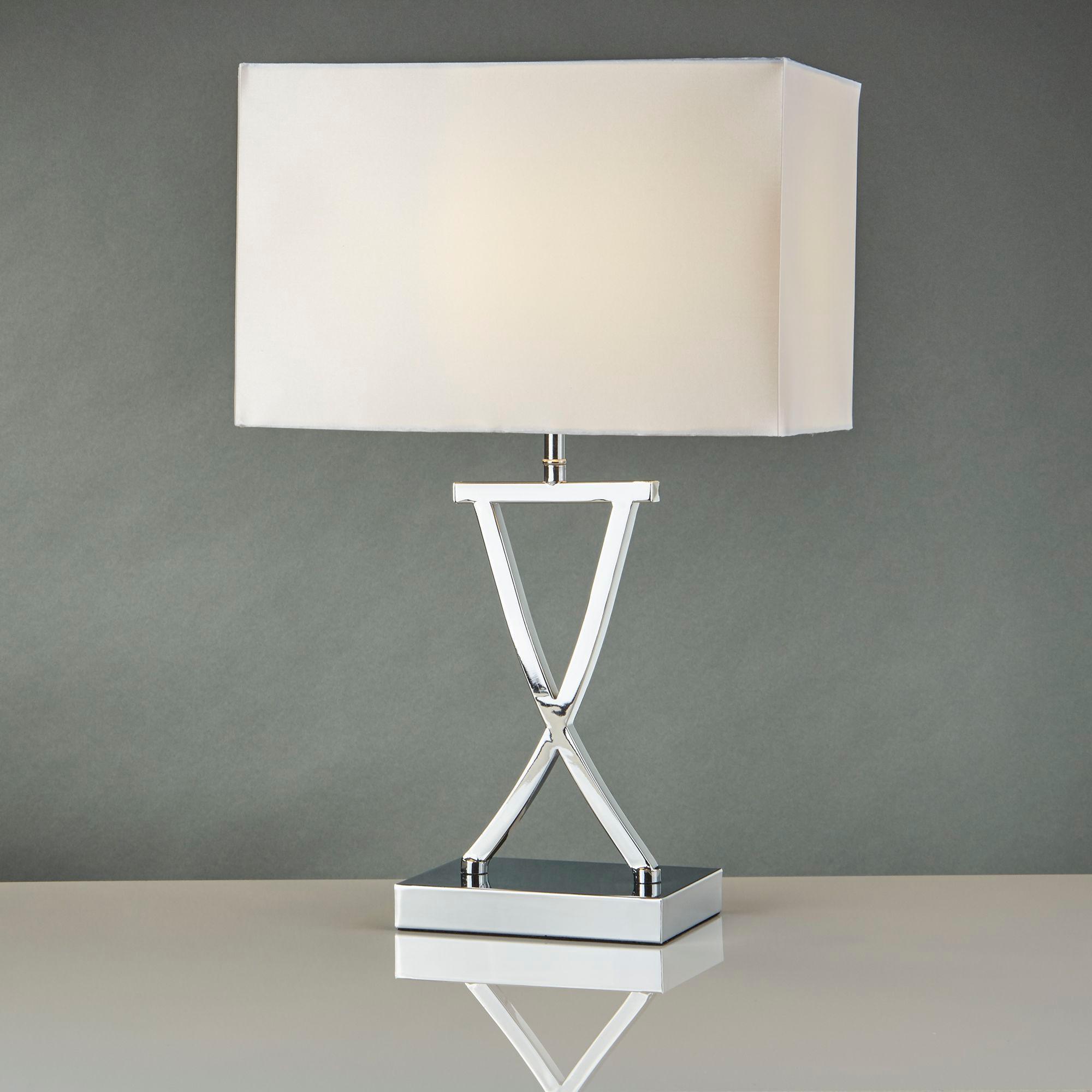Club Chrome Table Lamp - White Rectangle Shade Searchlight-Living-Room-Tiffany Lighting Direct-[image-position]