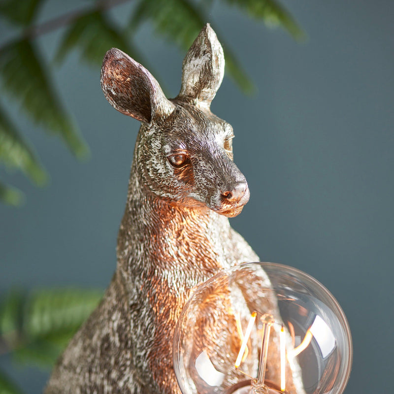 Living Lighting Kanga Silver Kangaroo Table Lamp