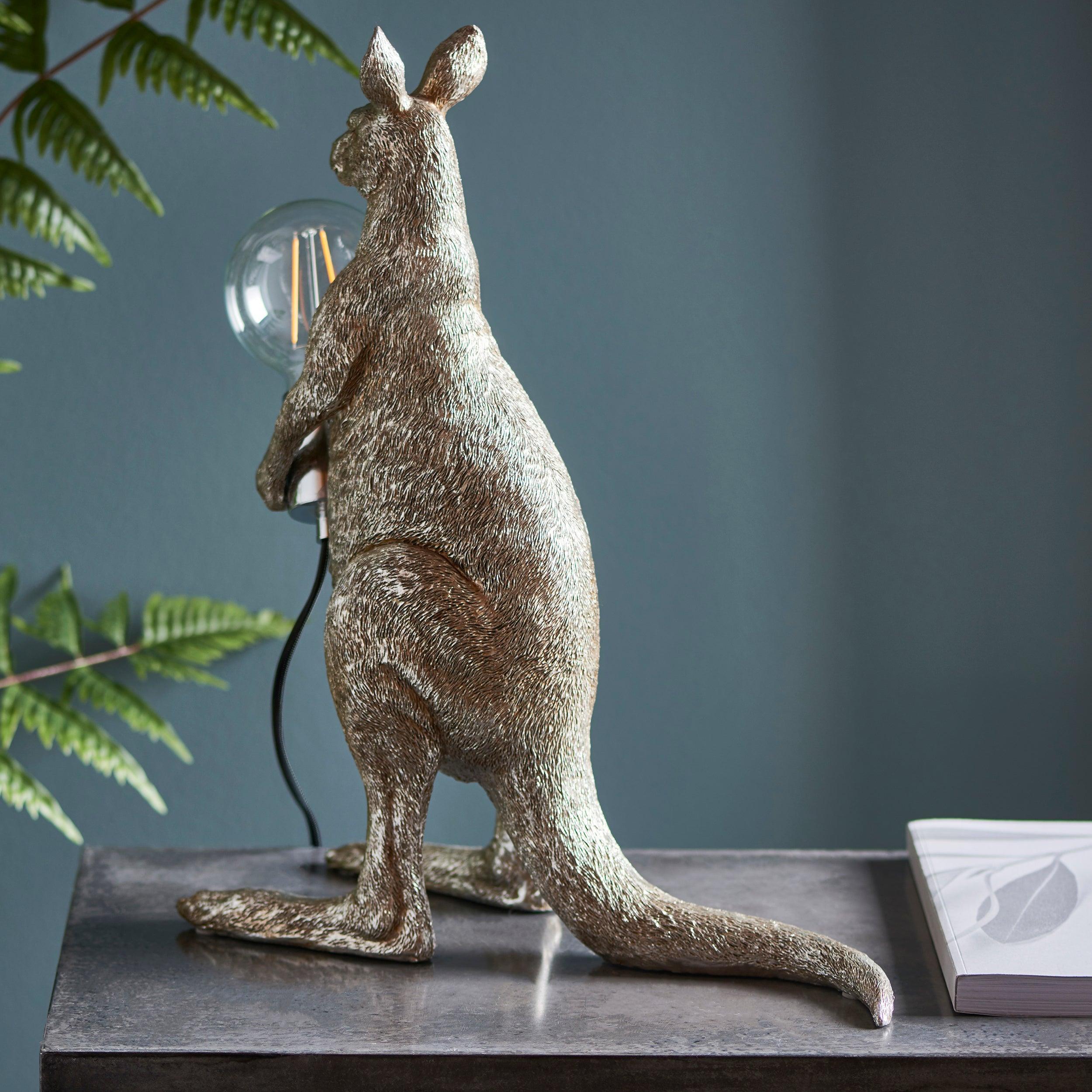 Living Lighting Kanga Silver Kangaroo Table Lamp-Living Lights-Living-Room-Tiffany Lighting Direct-[image-position]