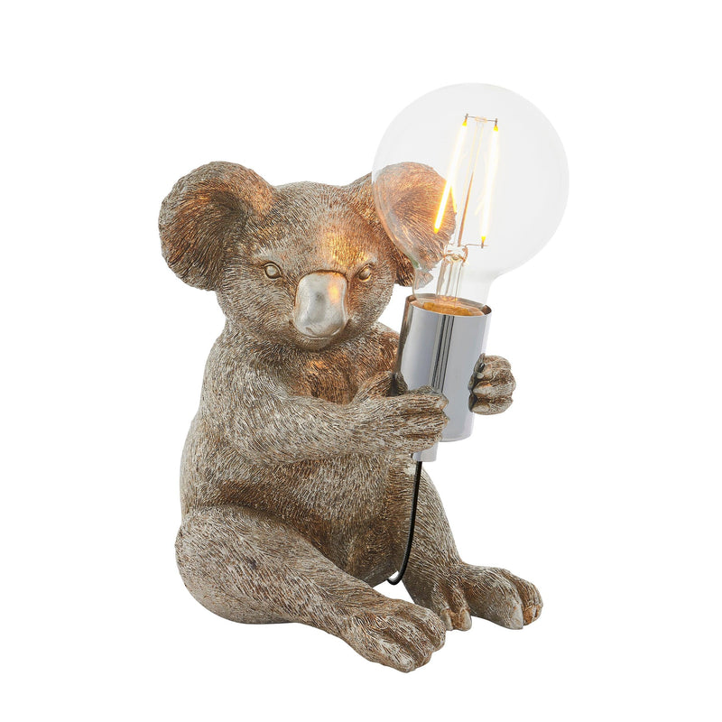 Living Lighting Koala Vintage Silver Table Lamp