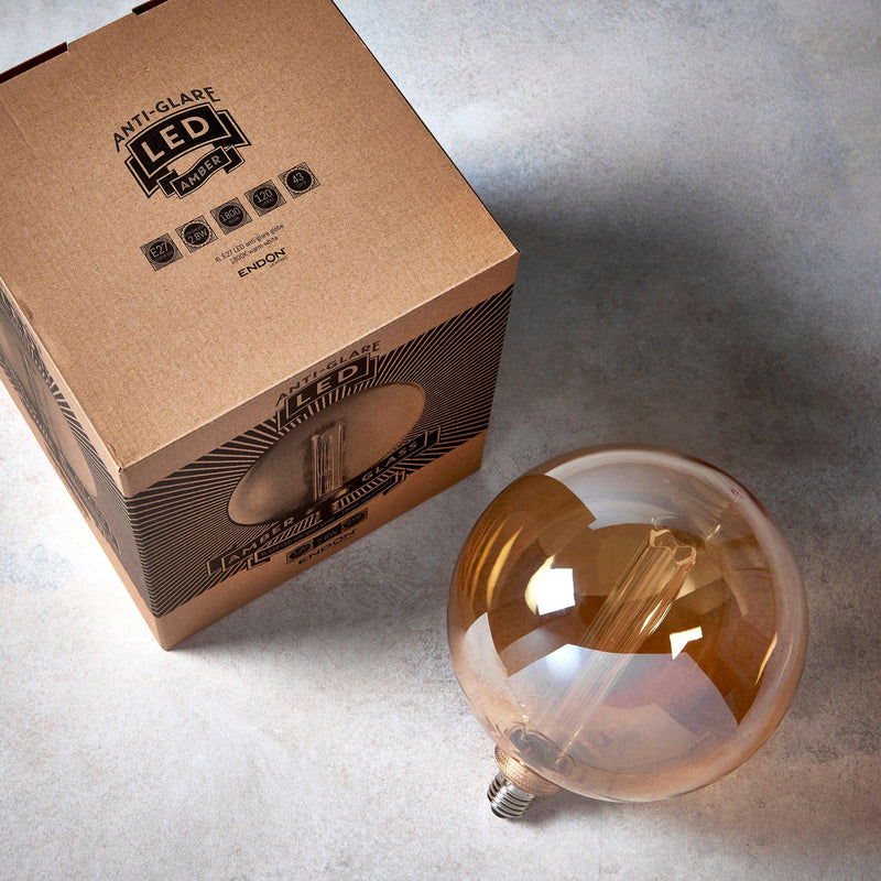 E27 Globe Internal Cylinder Amber LED 2.8w Light Bulb - 200mm