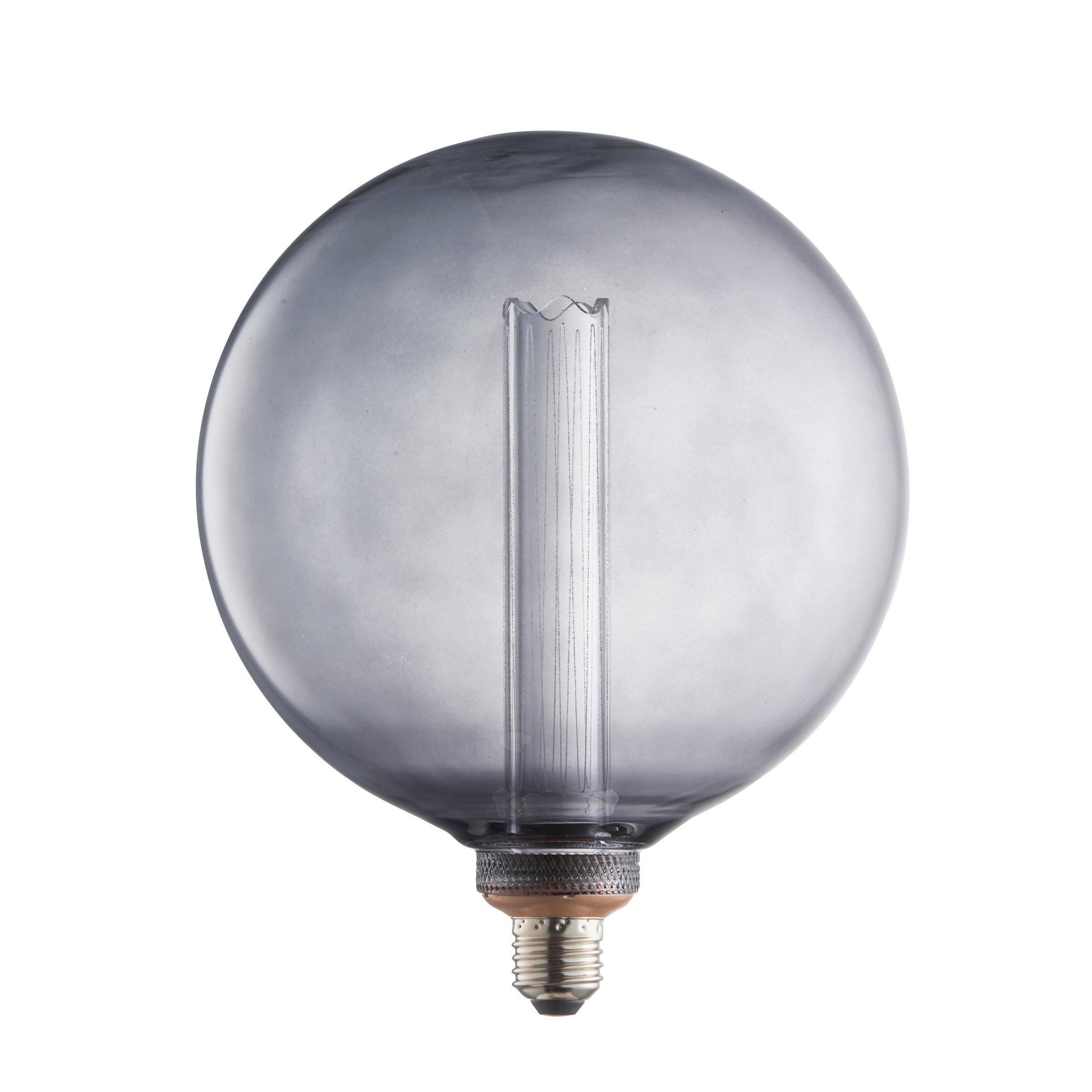e27 smoked glass globe internal cylinder led 2 8w light bulb close fitting image