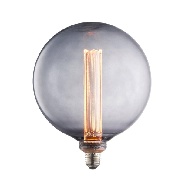 E27 Smoked Glass Globe Internal Cylinder LED 2.8w Light Bulb