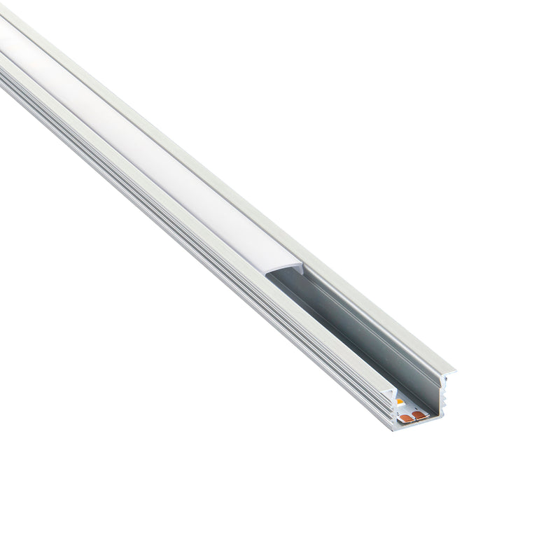 Rigel Recessed 2m Aluminium Profile/Extrusion Silver for LED Tape Light