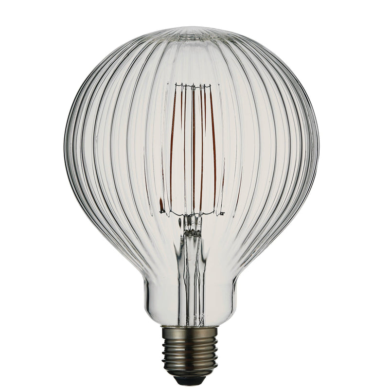Ribb E27 Clear Glass Ribbed 4W LED Light Bulb - 125mm