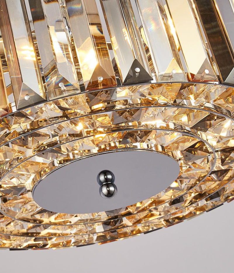 Chapeau 3 Light Chrome Pendant - Glass Crystals