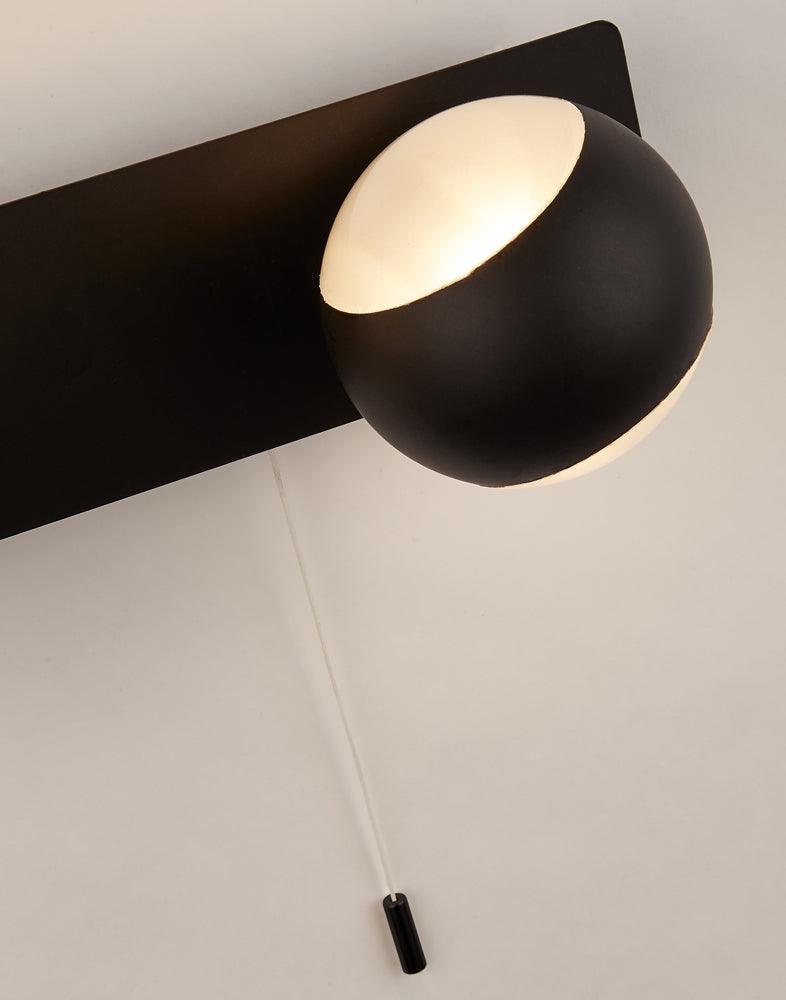 flare 3 lt black ball bathroom up down wall light pull switch by searchlighting lighting, living room image