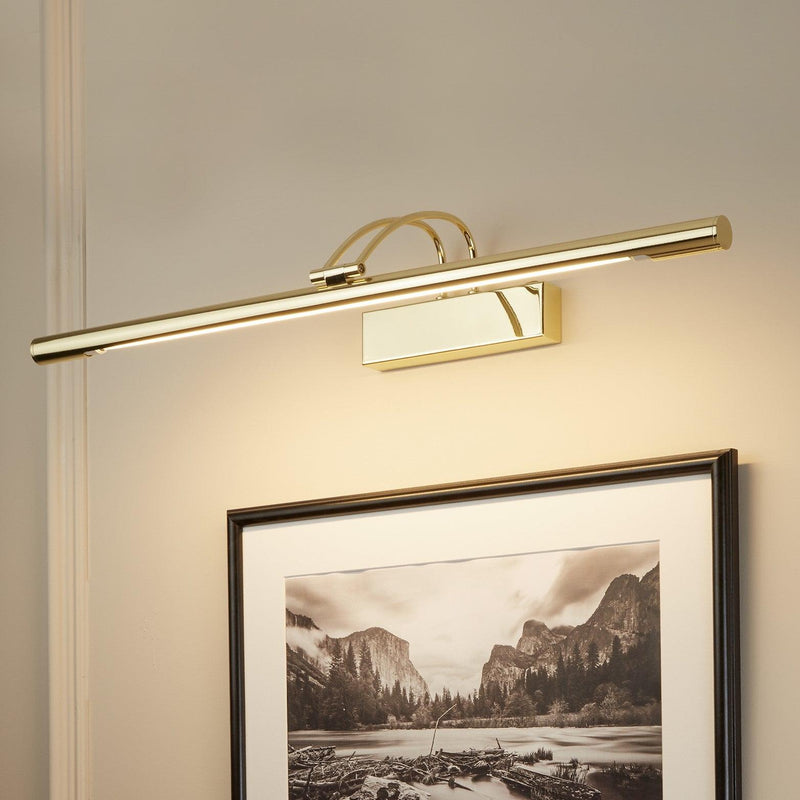Searchlight Brass Slimline Picture Light With Adjustable Head