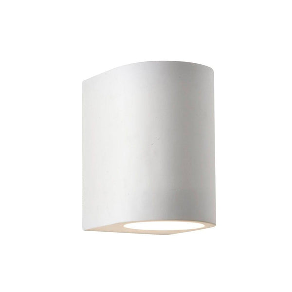 Plaster Ceramic Paintable Curved Cylinder Wall Light