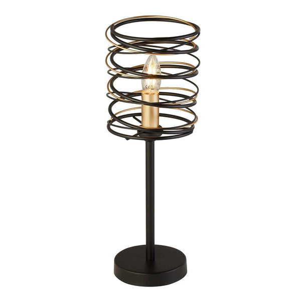 Searchlight Spring 1 Light Black & Gold Table Lamp 1