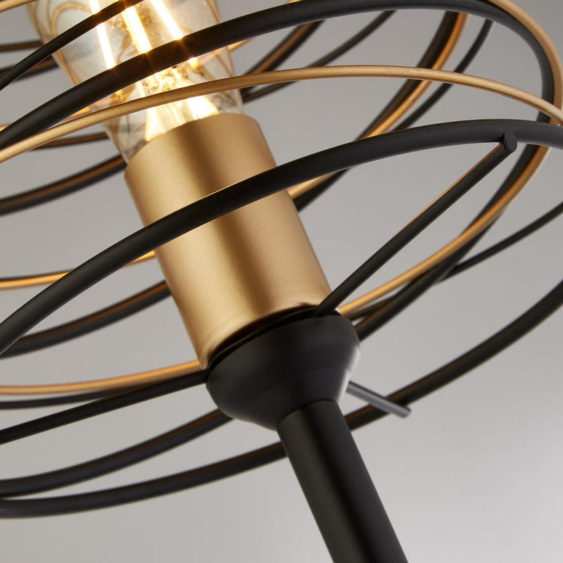Searchlight Spring 1 Light Black & Gold Floor Lamp by Searchlight Lighting 3