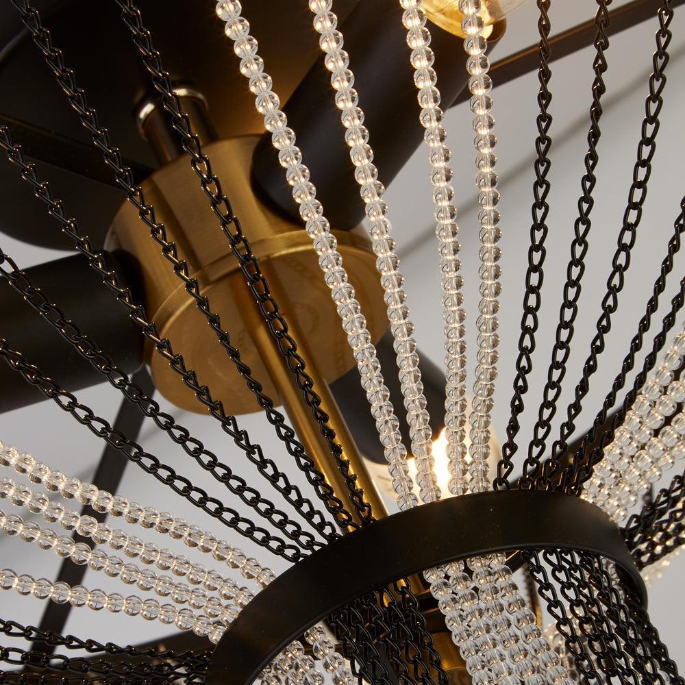 Searchlight Baguette 3 Light Black & Brass Ceiling Light-Ceiling Pendant Lights-5-Tiffany Lighting Direct