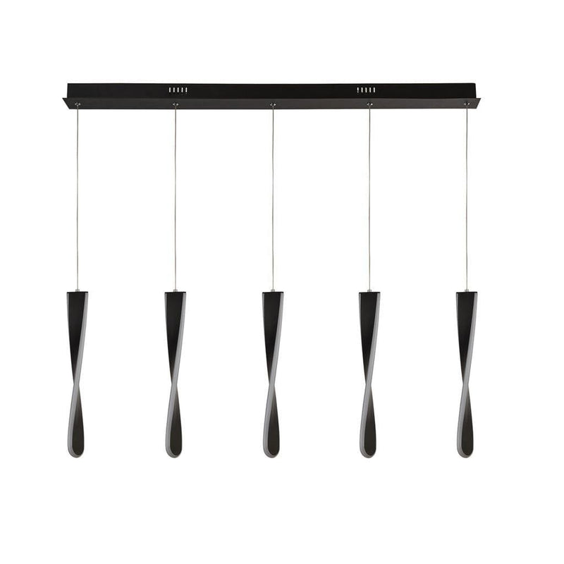 Searchlight Paddle Black LED 5 Light Bar Ceiling Pendant