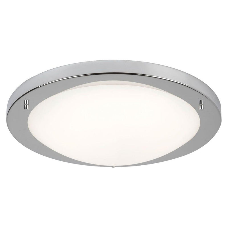 Geneva LED 20W Flush Silver & Opal Glass Flush Ceiling Light image 1