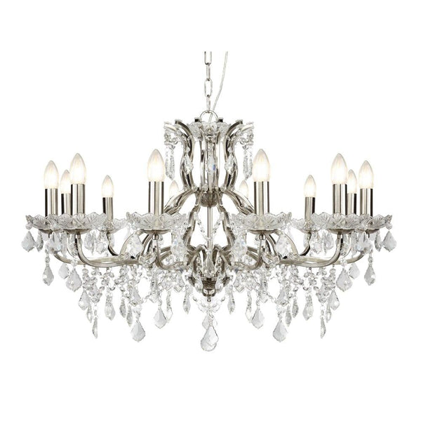 Paris 12 Light Silver/Crystal French Style Chandelier