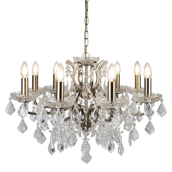 Paris 8 Light Brass/Crystal French Style Chandelier