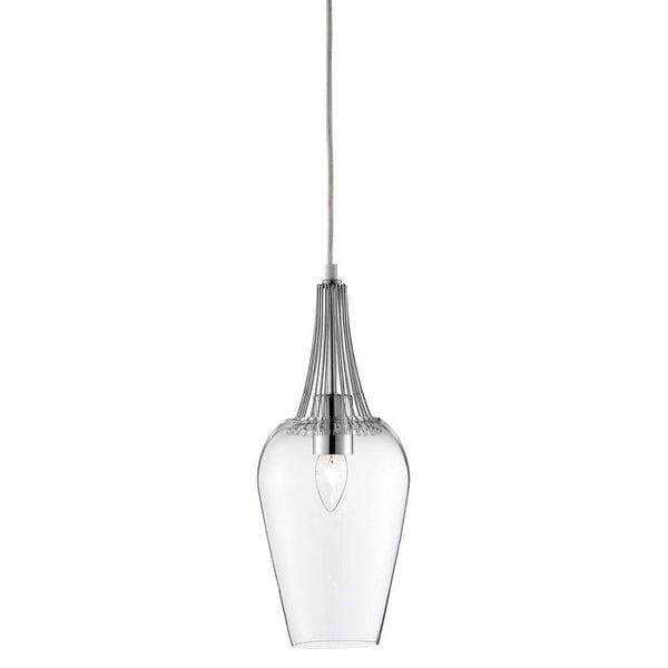 Searchlight Whisk Chrome & Clear Glass Ceiling Pendant