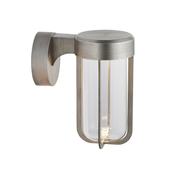 Newquay Large LED Brushed Silver Outdoor Wall Light