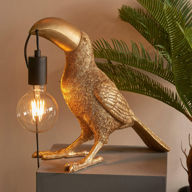 Living Lighting Arthur Gold Toucan Table Lamp