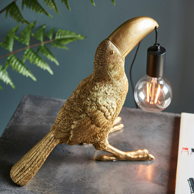 Living Lighting Arthur Gold Toucan Table Lamp