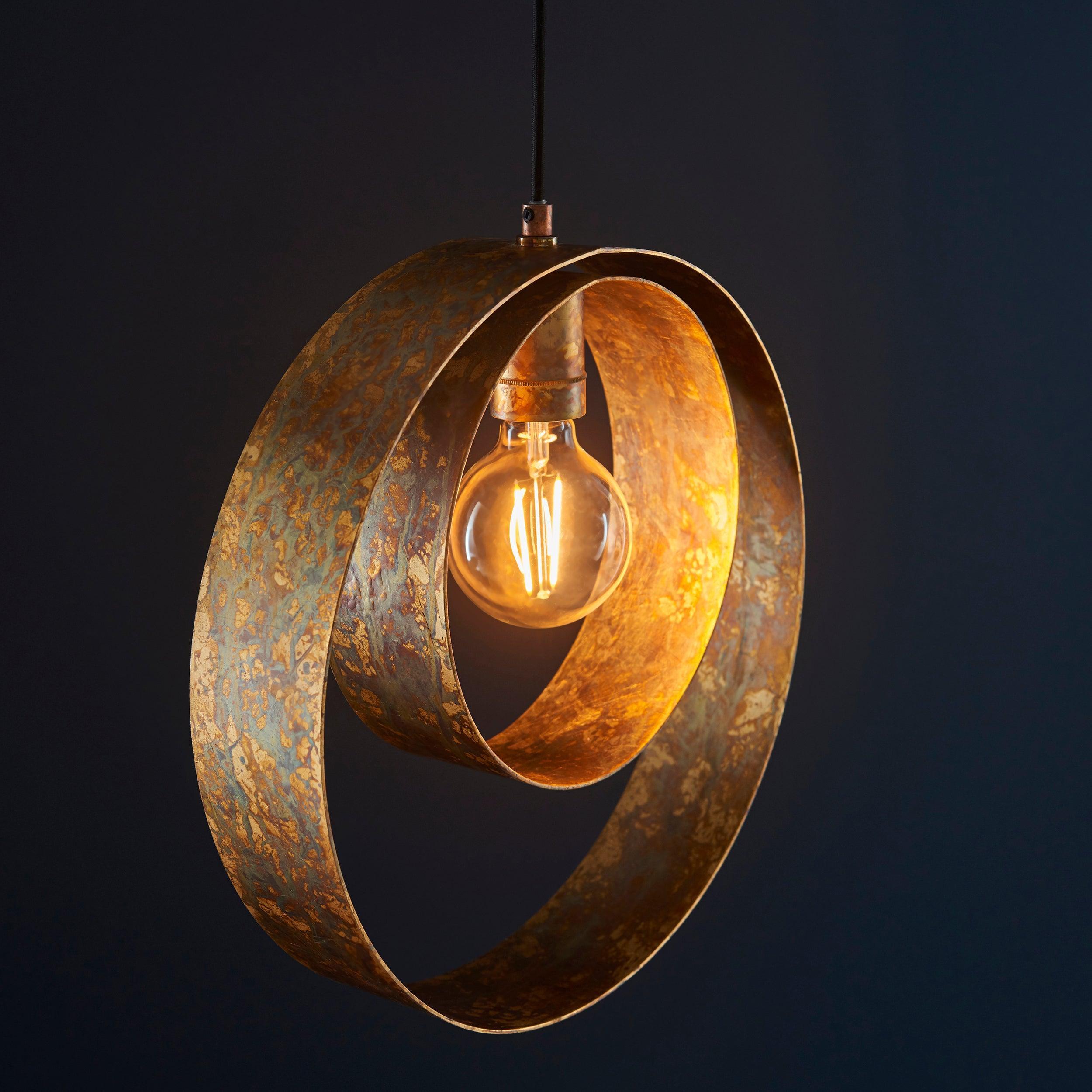 Devon Gold Patina & Bronze Ceiling Pendant Light-Ceiling Pendant Lights-Living Lights-5-Tiffany Lighting Direct